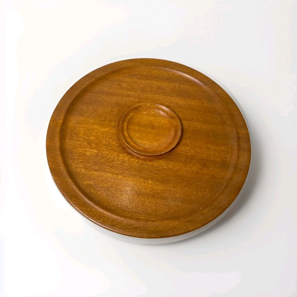 Vintage Lalli Original Atlantic City Hand Turned Mahogany lazy Susan